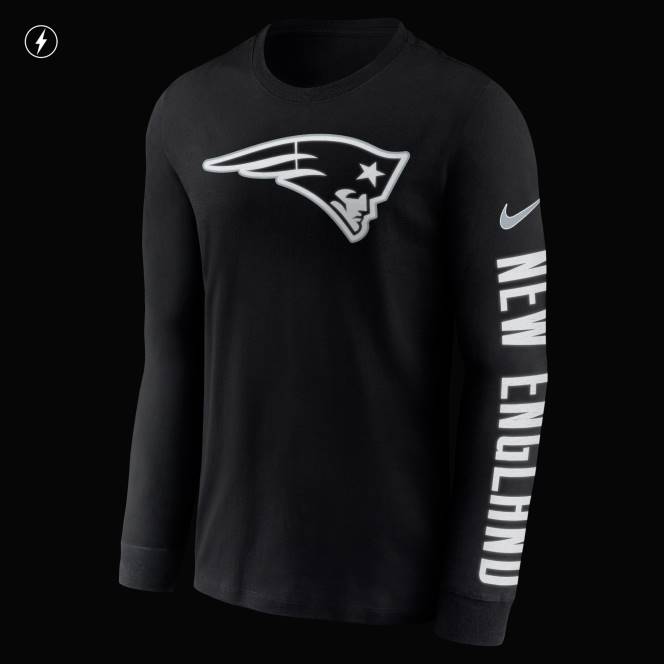 облекло Patriots Jersey черна тениска с име и лого на nike rflctv мъже T8TH1814