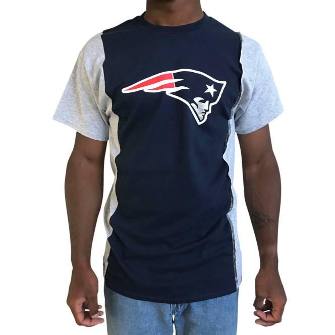 облекло Patriots Jersey refried apparel тъмносиня/сива тениска с устойчива преработена тениска мъже T8TH2057