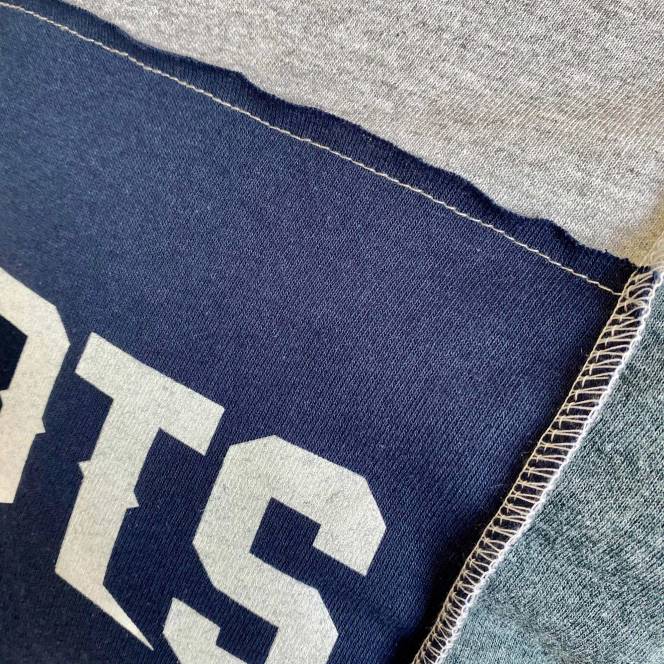 облекло Patriots Jersey refried apparel хедър сива устойчива тениска с разделени части мъже T8TH2061