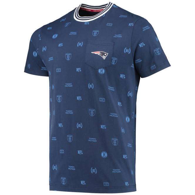 облекло Patriots Jersey tommy hilfiger тъмносин есенциален тениска с джоб мъже T8TH2017