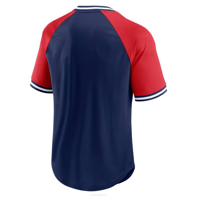 облекло Patriots Jersey тениска с реглан с v-образно деколте с марка fanatics тъмносин/червен втори вятър мъже T8TH1858