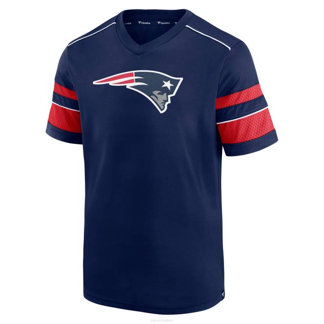 облекло Patriots Jersey тениска с v-образно деколте с тъмно синя текстура и марка fanatics мъже T8TH1931