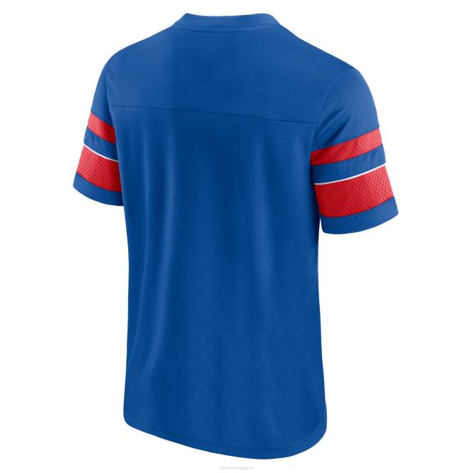 облекло Patriots Jersey тениска с v-образно деколте с марка fanatics и кралска текстура мъже T8TH2069
