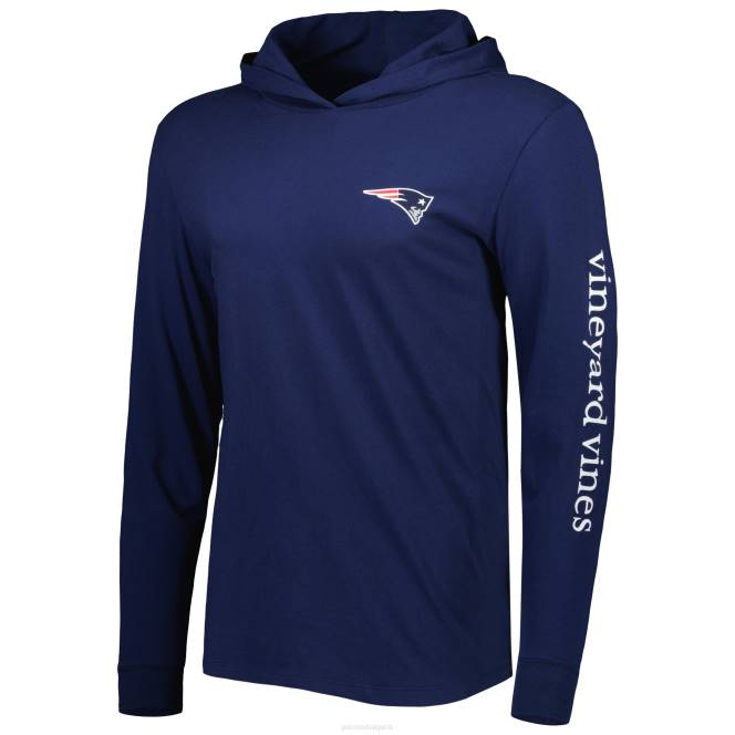облекло Patriots Jersey vineyard vines тъмносиня местна тениска с качулка с дълъг ръкав мъже T8TH1975
