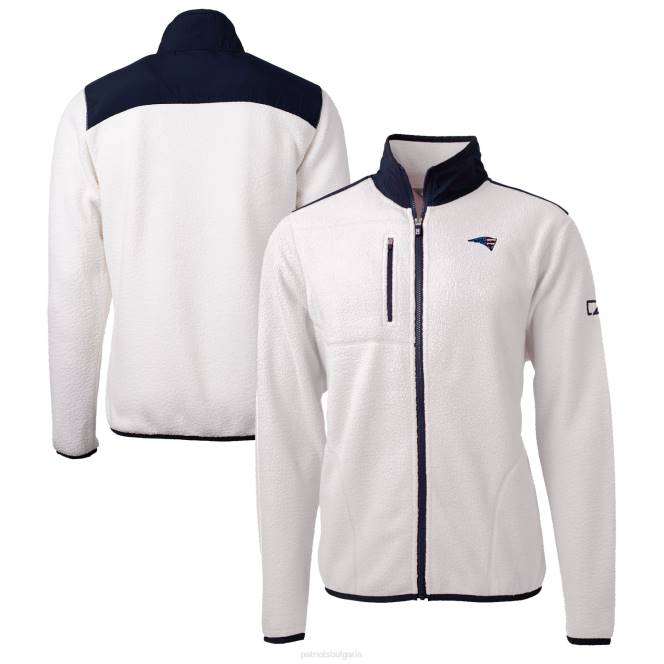 облекло Patriots Jersey cutter & buck cream big & tall cascade еко шерпа яке с пълен цип мъже T8TH2109