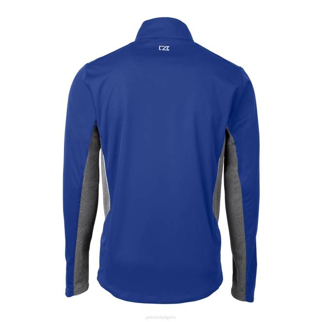 облекло Patriots Jersey cutter & buck royal throwback лого навигация софтшел голямо и високо яке с пълен цип мъже T8TH2126